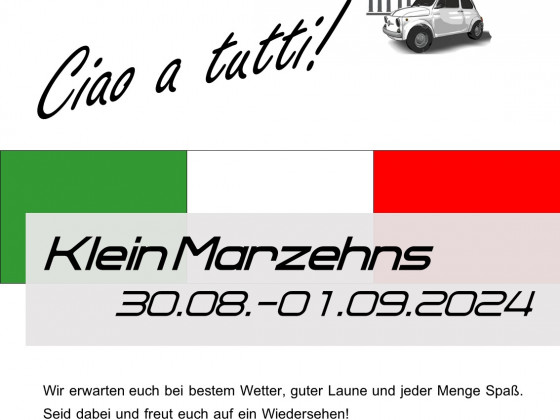 21. Fiat 500-Treffen in Klein Marzehns vom 30.08. bis 01.09.2024