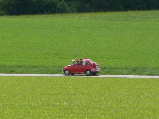 Mein Fiat auf dem Weg zum Alteisentreffen in Möttlingen.